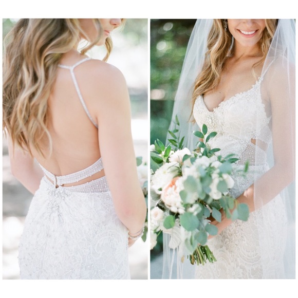 Alvina Valenta Wedding Dress Gown Beaded Lace 12* - Picture 8 of 10